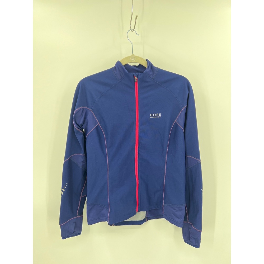 Gore Windstopper Soft Shell Jacket Navy Blue Pink Full Zip Cycling Running XL